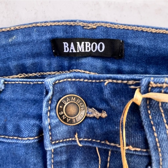 NWT • BAMBOO Distressed HighRise Skinny Dark Blue Jeans • Size 5/6 - Picture 8 of 8